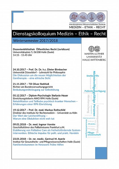 Dienstagskolloquium WS 2017/2018